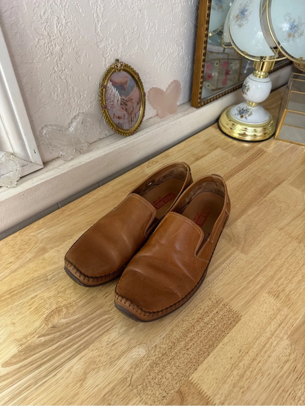 Pikolinos Brown Leather Slip-On Loafers Comfort Shoes EU 43 Classic Casual